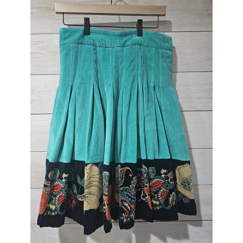 Women’s Anthropologie Fei Velvet Skirt Floral Size 4 Vintage